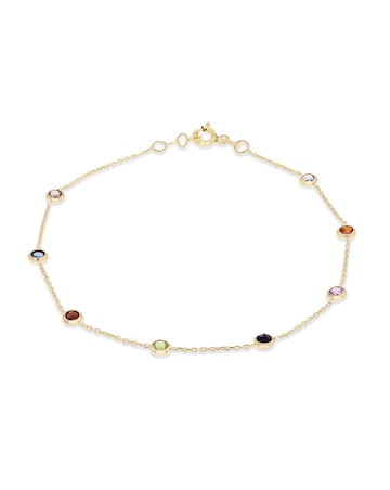 9ct Yellow Gold Multi Round CZ Bracelet