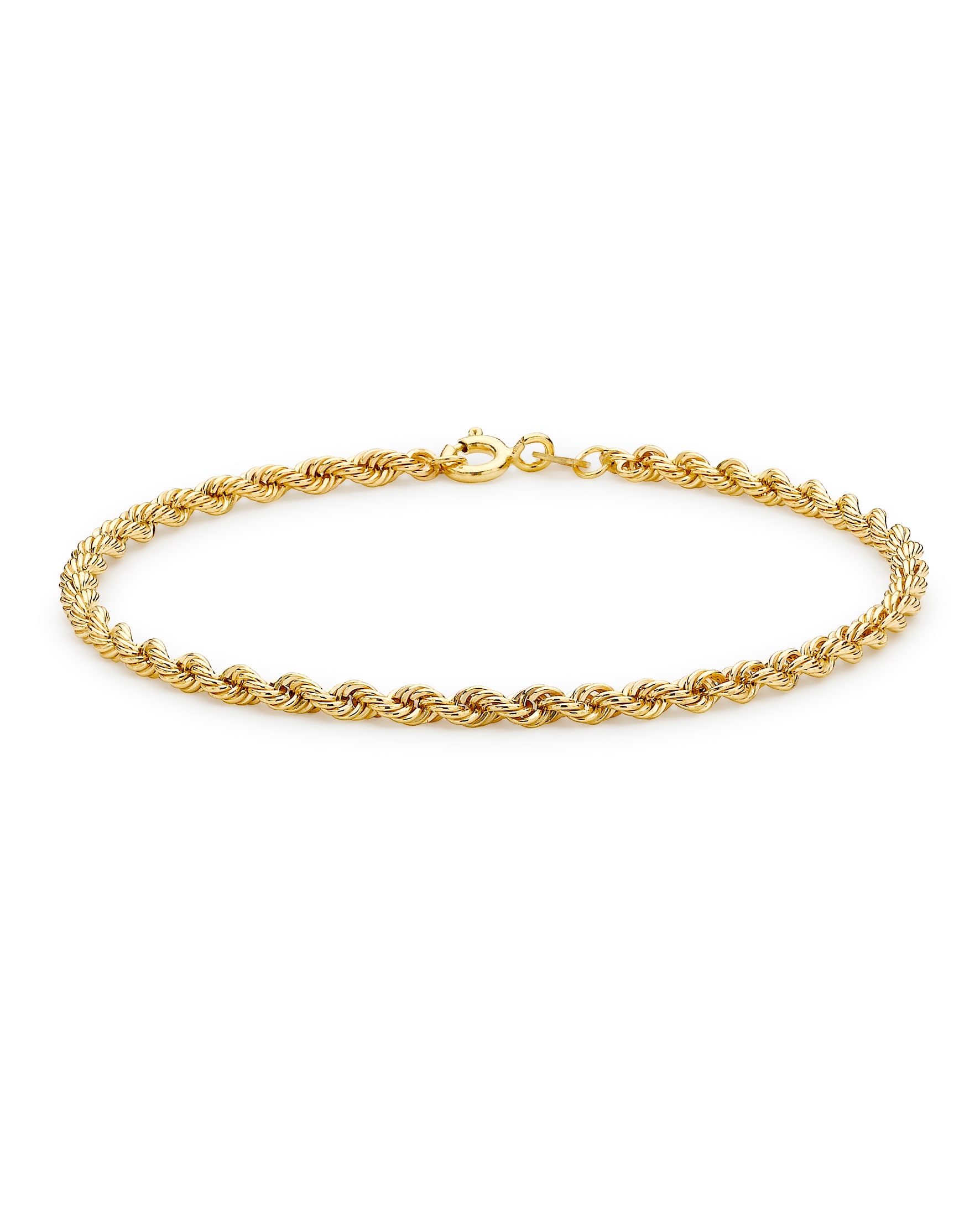 9ct Yellow Gold Hollow Rope Bracelet