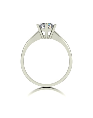 9ct White Gold 1ct eq Moissanite Solitaire Ring