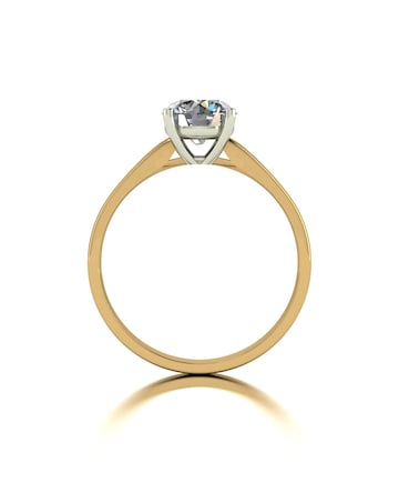 9ct Yellow Gold 1.35ct eq total Moissanite Solitaire Ring