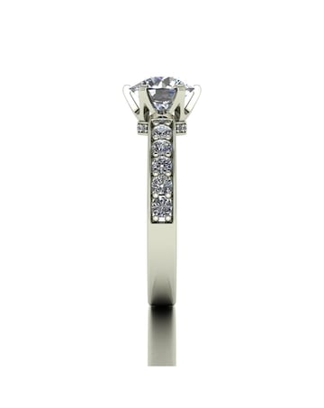 9ct White Gold 2ct eq total Moissanite Solitaire Ring