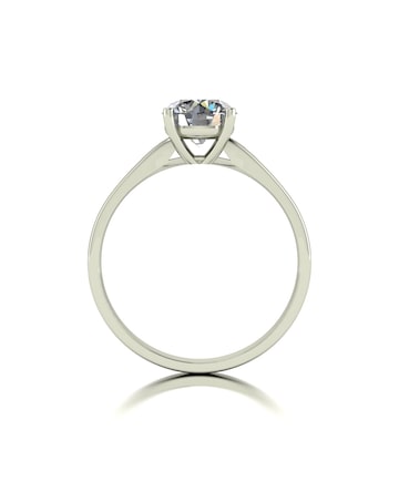 9ct White Gold 1.35ct eq total Moissanite Solitaire Ring