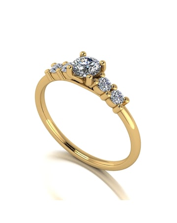 9ct Yellow Gold 0.40ct eq total Moissanite Solitaire Ring