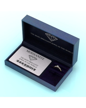9ct Yellow Gold 0.40ct eq total Moissanite Solitaire Ring