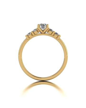9ct Yellow Gold 0.40ct eq total Moissanite Solitaire Ring