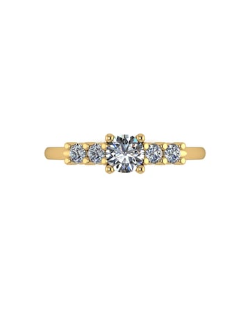 9ct Yellow Gold 0.40ct eq total Moissanite Solitaire Ring