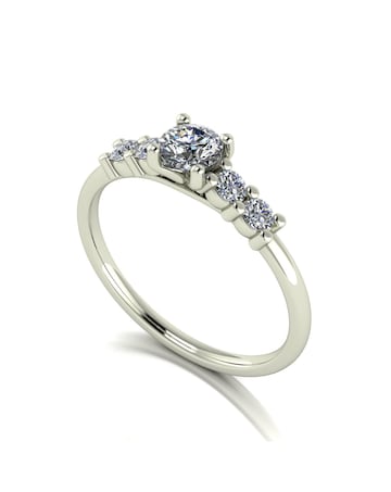 9ct White Gold 0.40ct eq total Moissanite Solitaire Ring