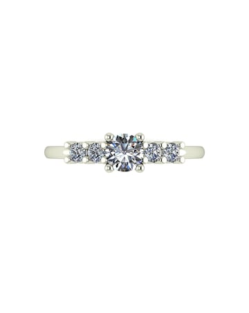 9ct White Gold 0.40ct eq total Moissanite Solitaire Ring
