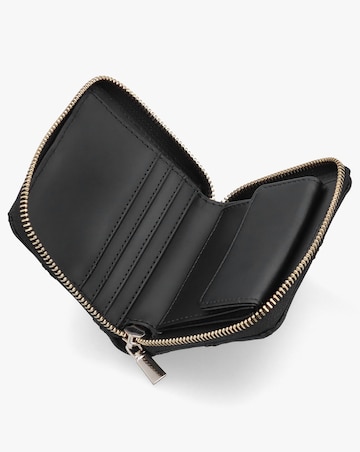 Guess Tamsin Quilted Small Black Zip Around Purse