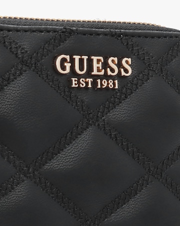 Guess Tamsin Quilted Small Black Zip Around Purse