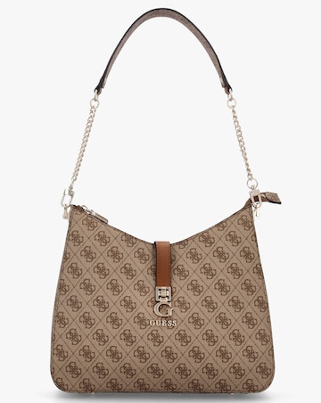 Guess Zamira Latte Logo Hobo Shoulder Bag