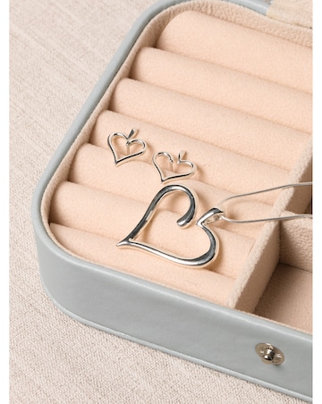 Simply Silver Sterling Silver 925 Polished Open Heart Stud Earrings