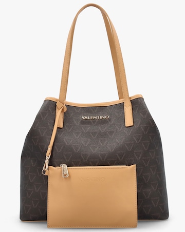 Valentino Bags Lady Brown Multi Repeat Logo Shopper Bag