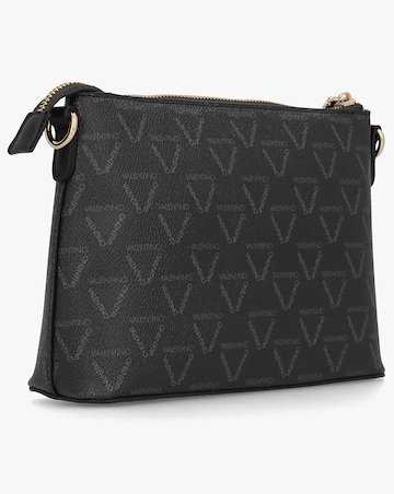 Valentino Bags Lady Black Multi Repeat Logo Pochette Bag