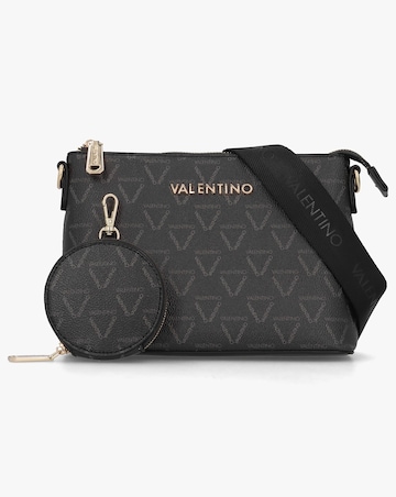 Valentino Bags Lady Black Multi Repeat Logo Pochette Bag