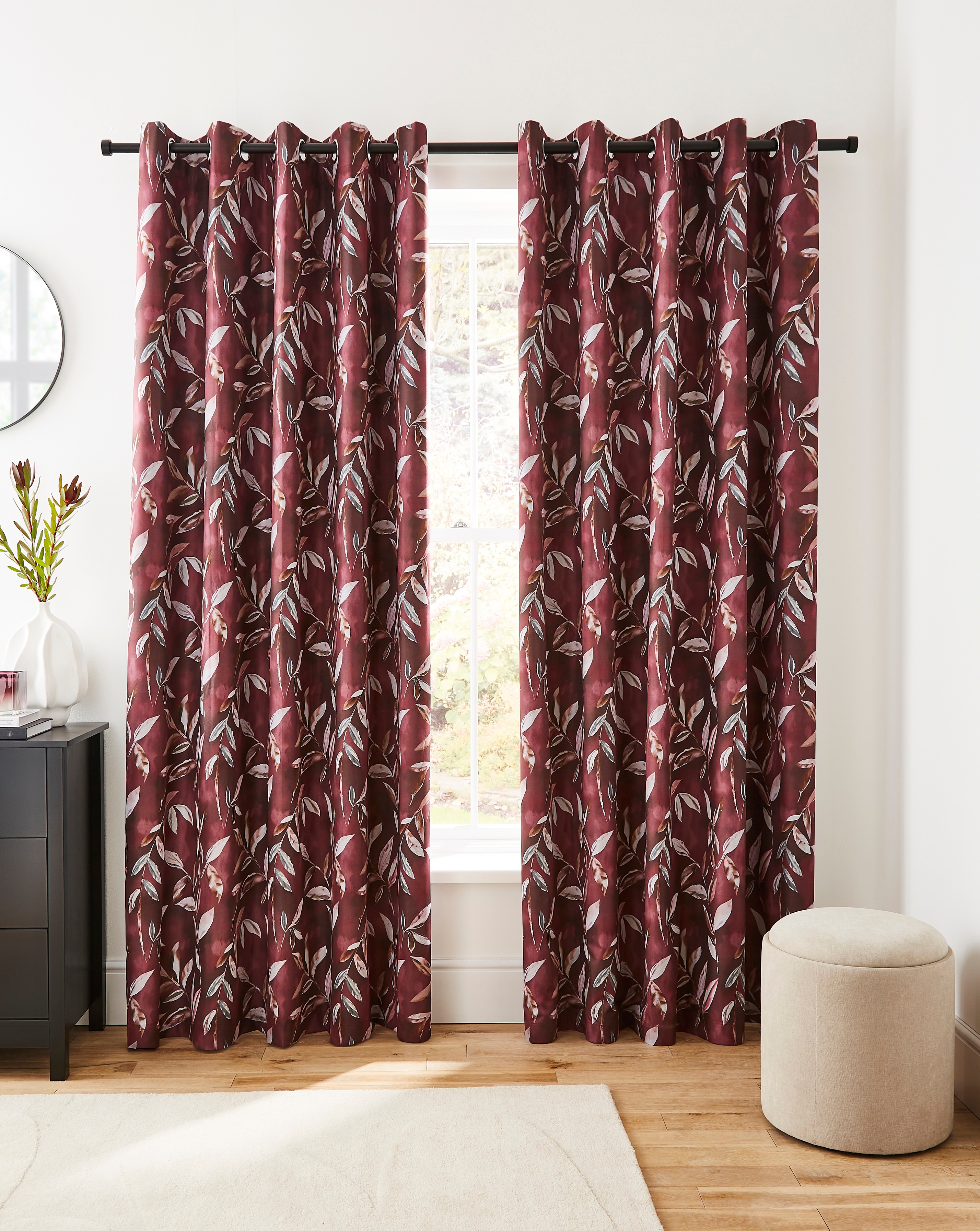 Sundour Madrid Eyelet Curtains - Wine