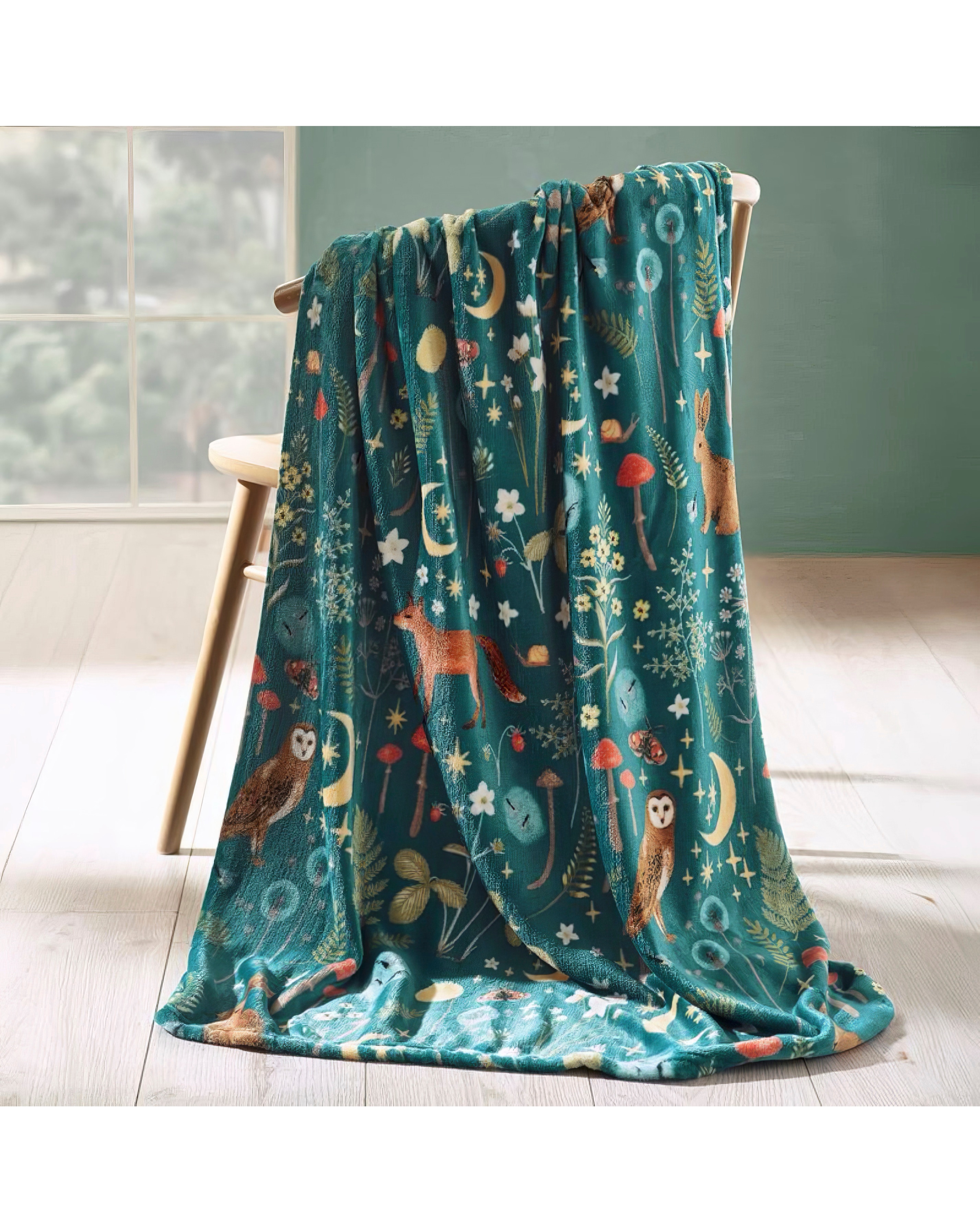 New In - Catherine Lansfield Fleece Throw Green