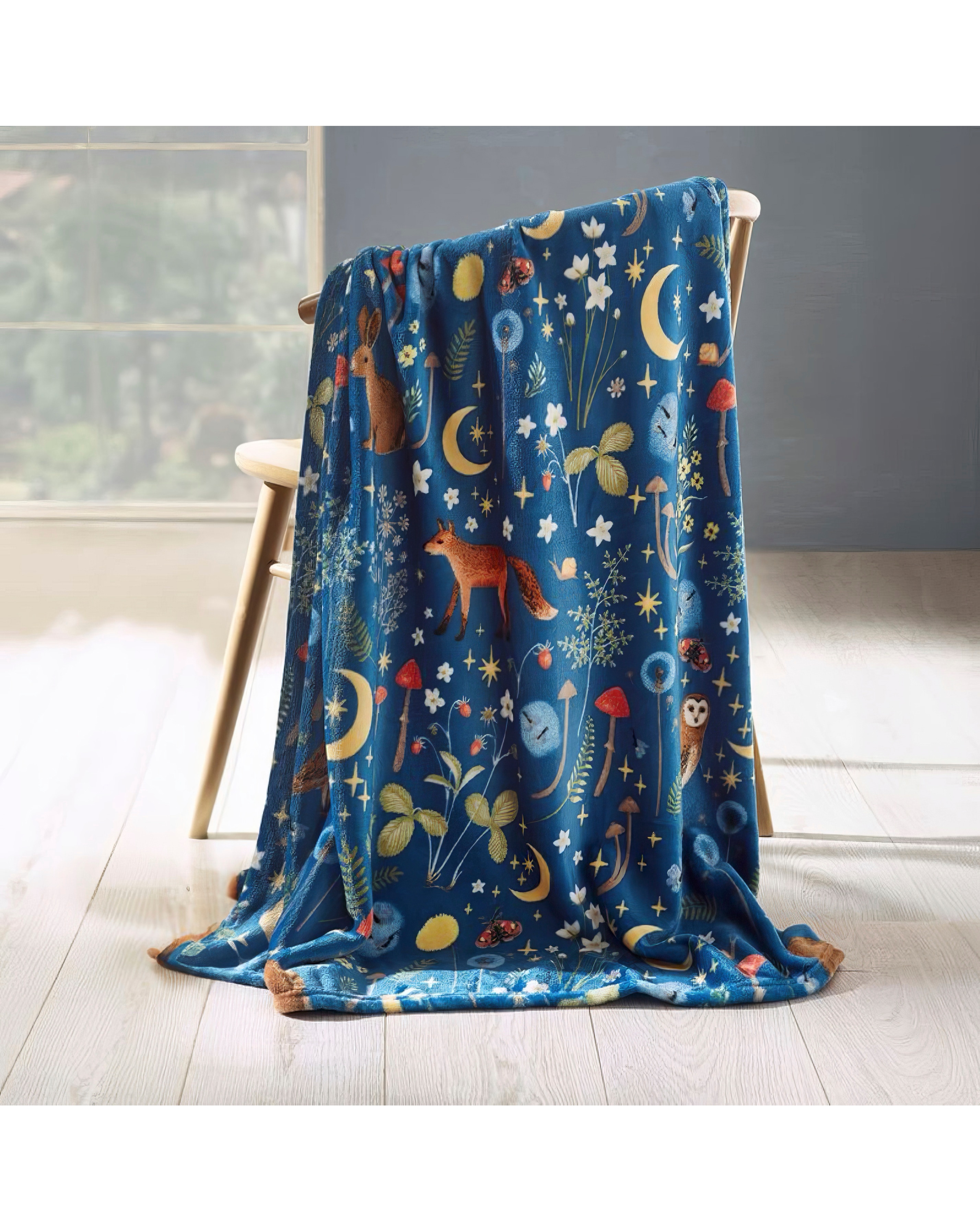 New In - Catherine Lansfield Fleece Throw Navy