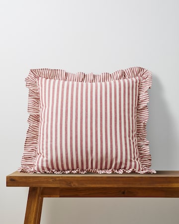 Raleigh Striped Ruffled Cushion