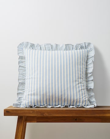 Raleigh Striped Ruffled Cushion
