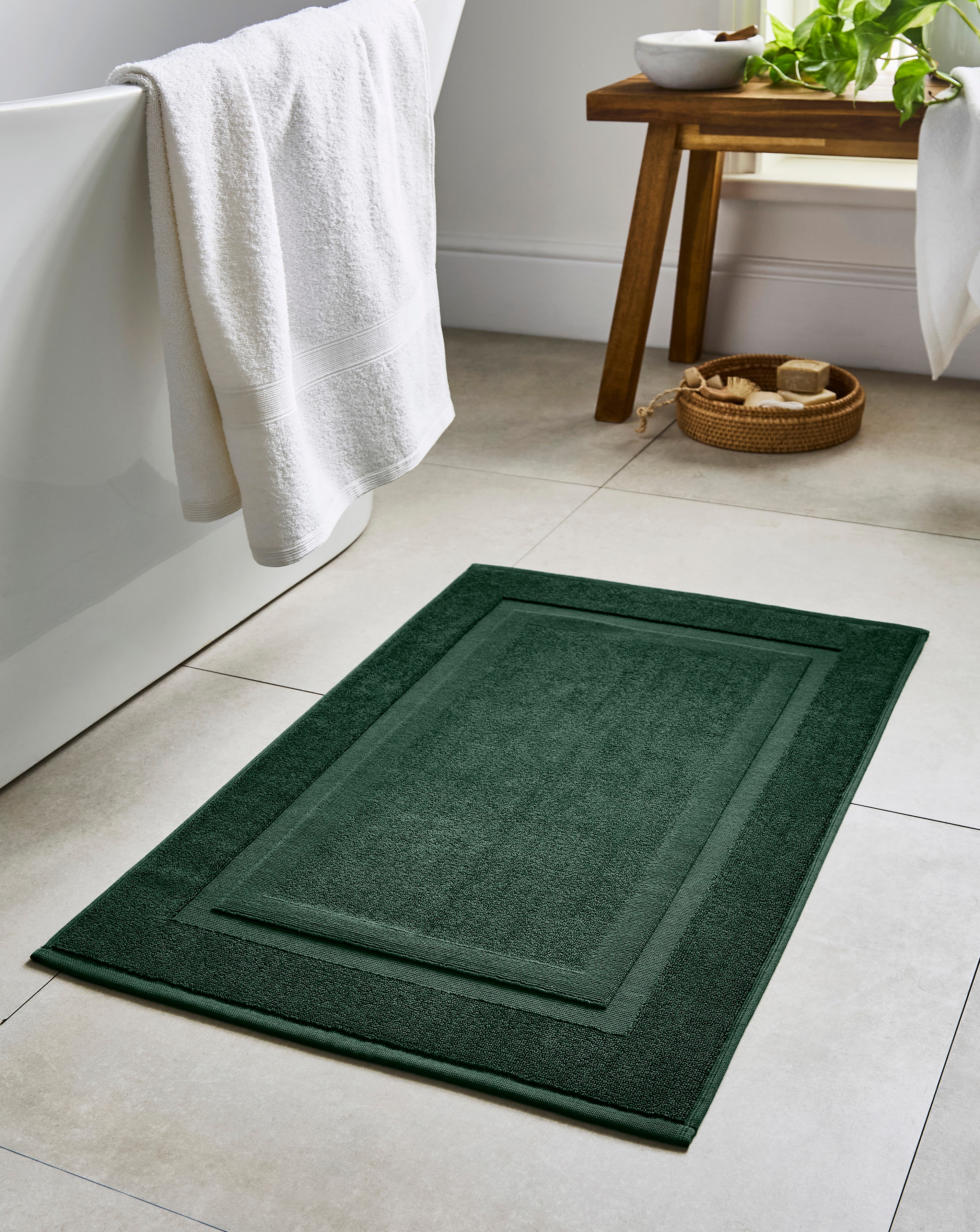 New In - Egyptian Cotton Bath Mat - Forest Green