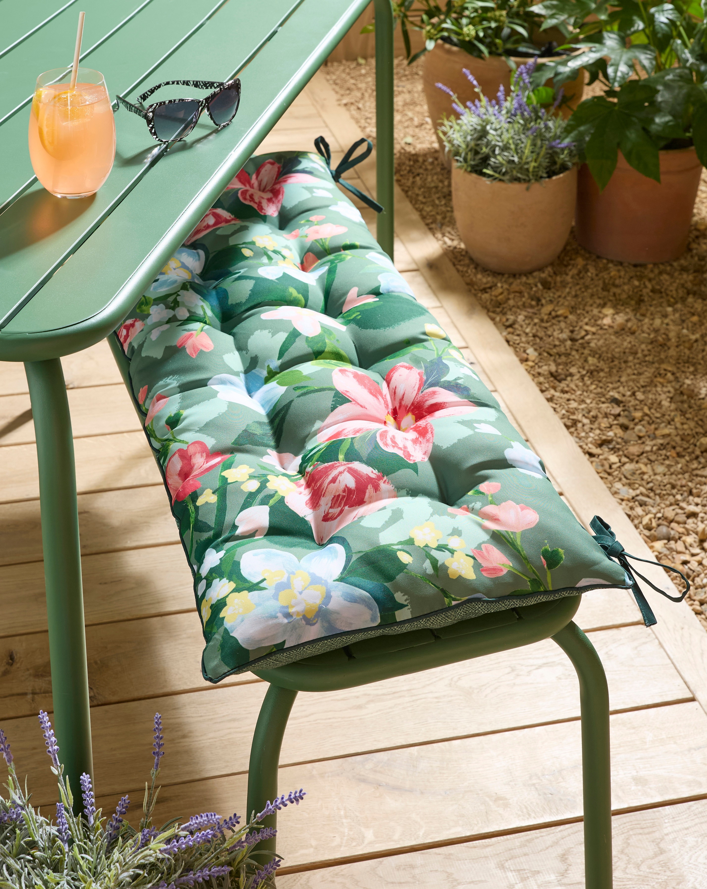 Elora Floral Outdoor Bench Cushion