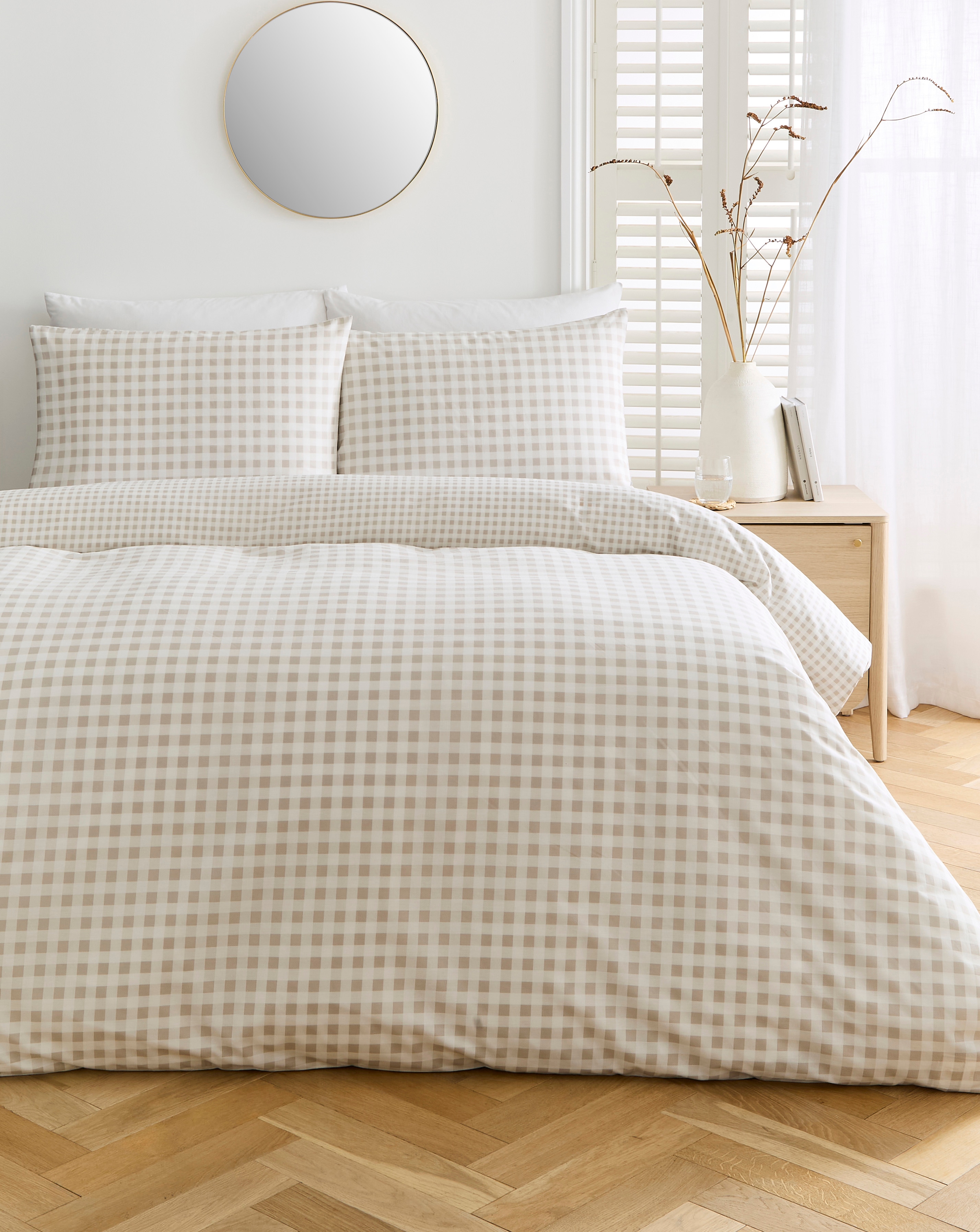 Gingham Cotton Blend Duvet Cover Set