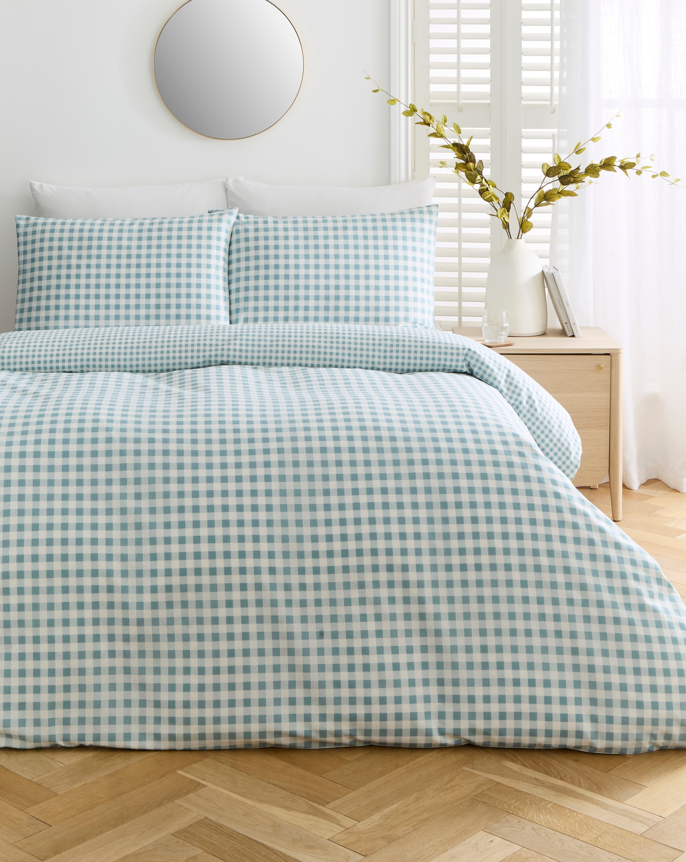 Gingham Cotton Blend Duvet Cover Set