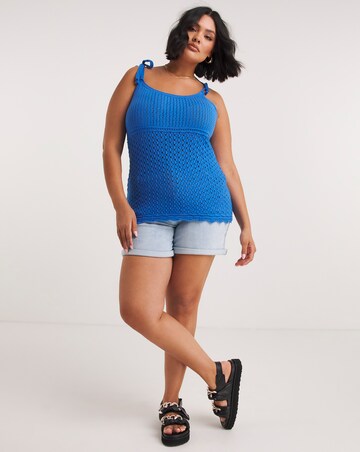 Bright Blue Crochet Cami Co-ord