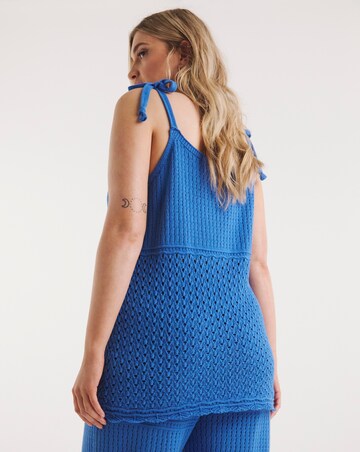 Bright Blue Crochet Cami Co-ord