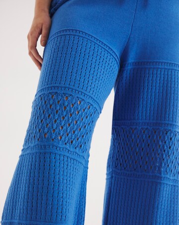 Bright Blue Crochet Wide Leg Trouser Co-ord