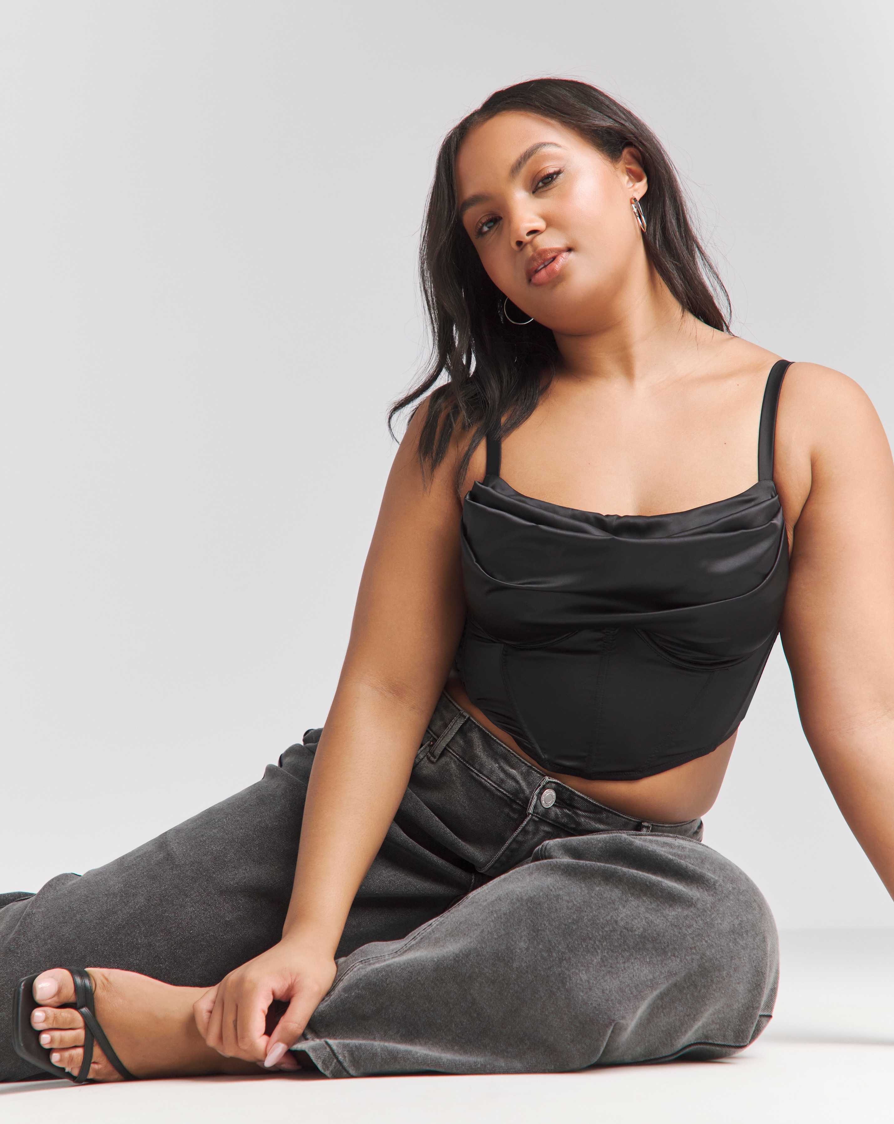 Simply Be Sexy Satin Cowl Neck Corset