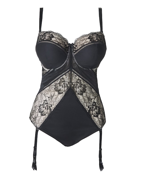 MAGISCULPT Plus Size Sculpt Lace Padded Multiway Body In Black | UK Size 46B Women's