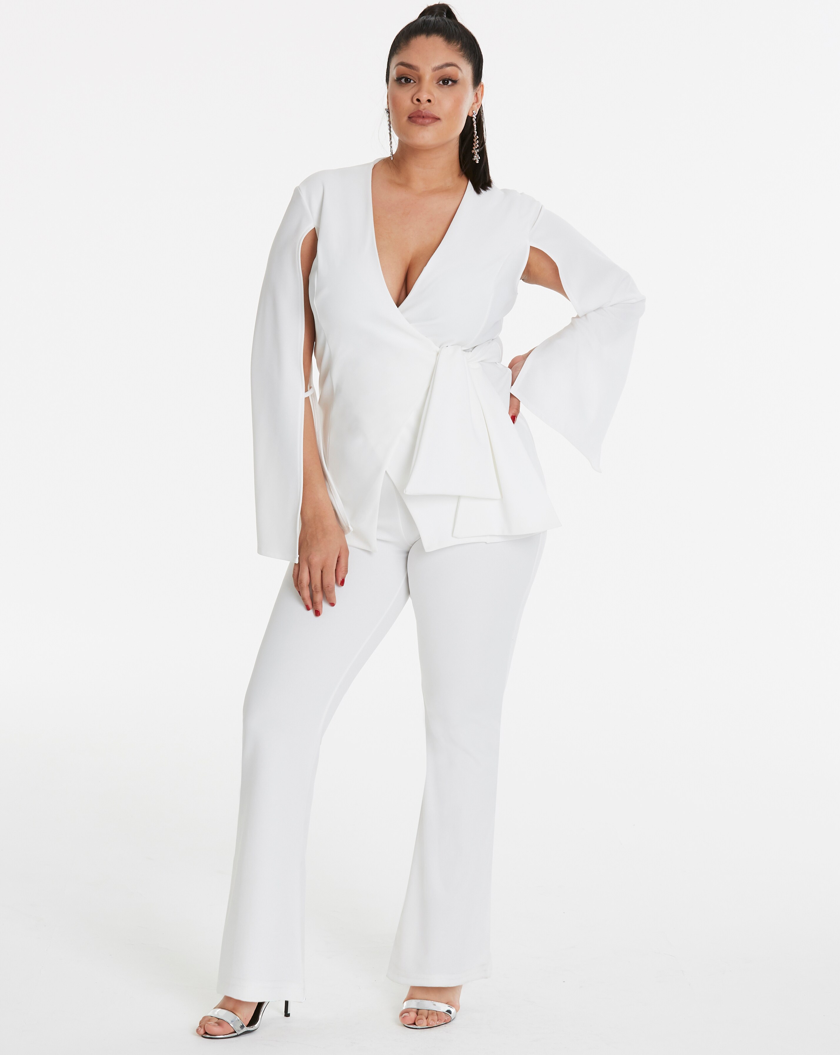 Simply Be By Night Side Split Cape Blazer Simply Be