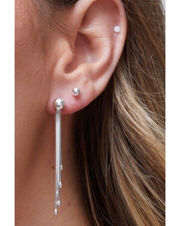 Simply Silver Sterling Silver 925 Slinky Multi Strand Tassel Drop Earrings