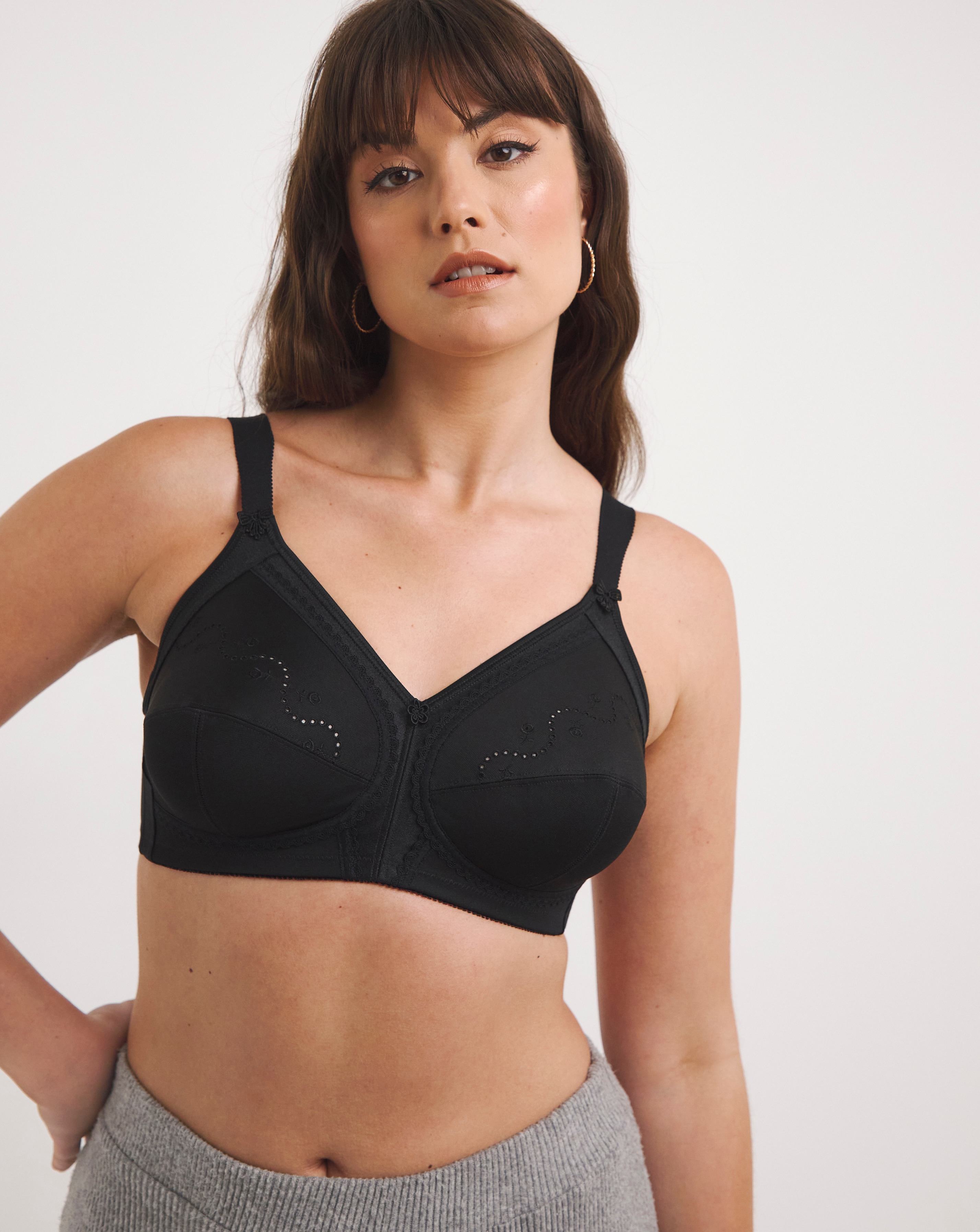 Triumph Doreen Cotton Non Wired Bra Blk