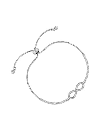 Jon Richard Silver Plated Crystal Infinity Toggle Bracelet