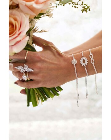 Jon Richard Silver Plated Crystal Infinity Toggle Bracelet