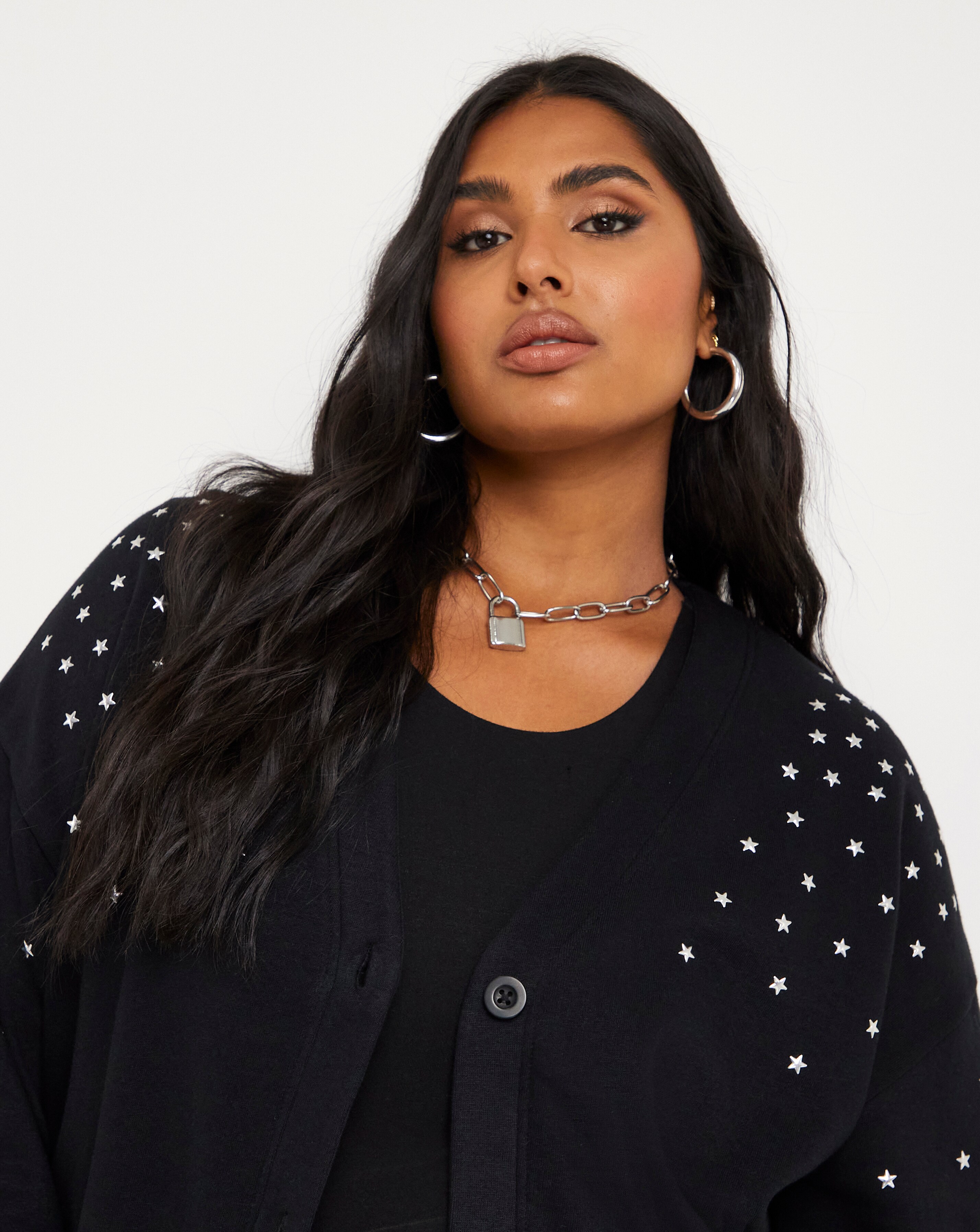 Star Studded Button Down Cardigan 