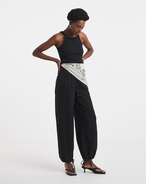 Cotton Cheesecloth Balloon Trousers