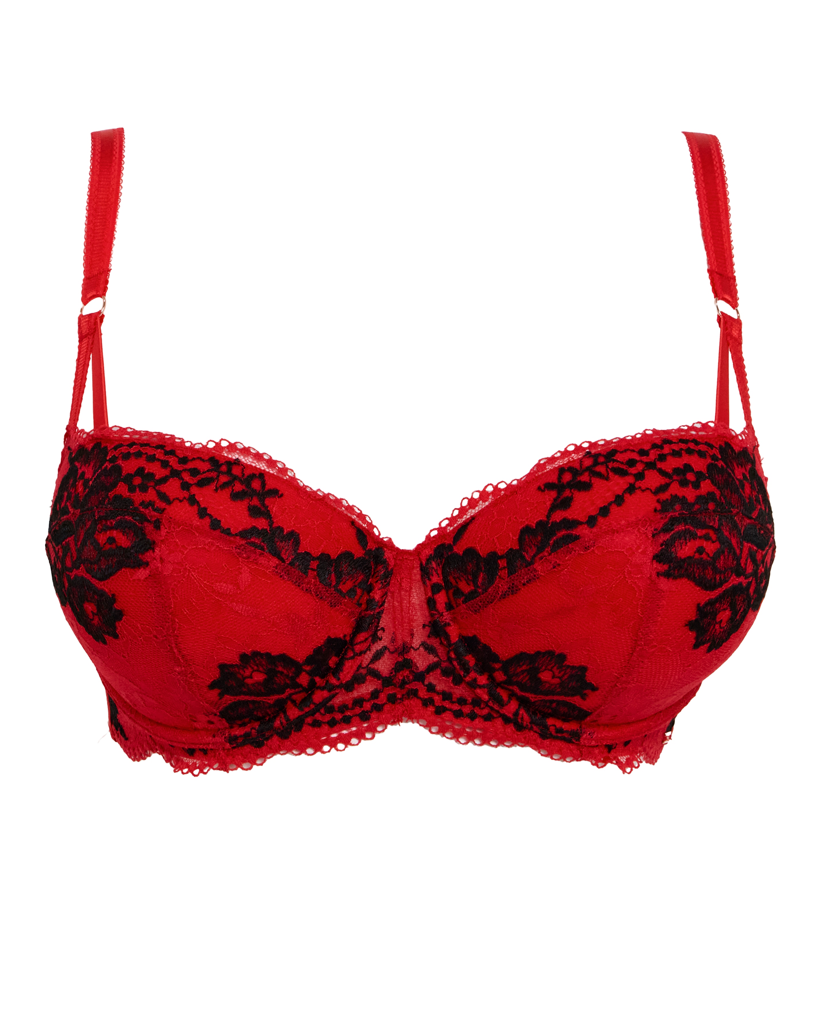 Figleaves Intense Balcony Bra In Red | UK Size 32B Women's
