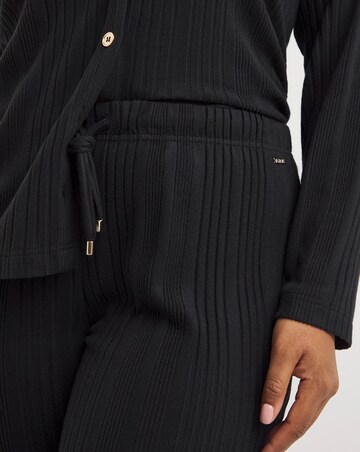Figleaves Super Soft Rib Knit Cardi & Flared Trousers Lounge Set
