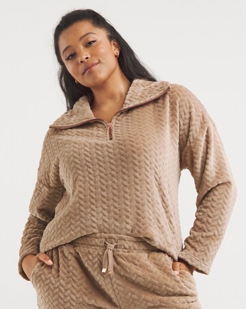 Figleaves Luxury Soft Fleece Lounge Zip Top & Jogger Lounge Set