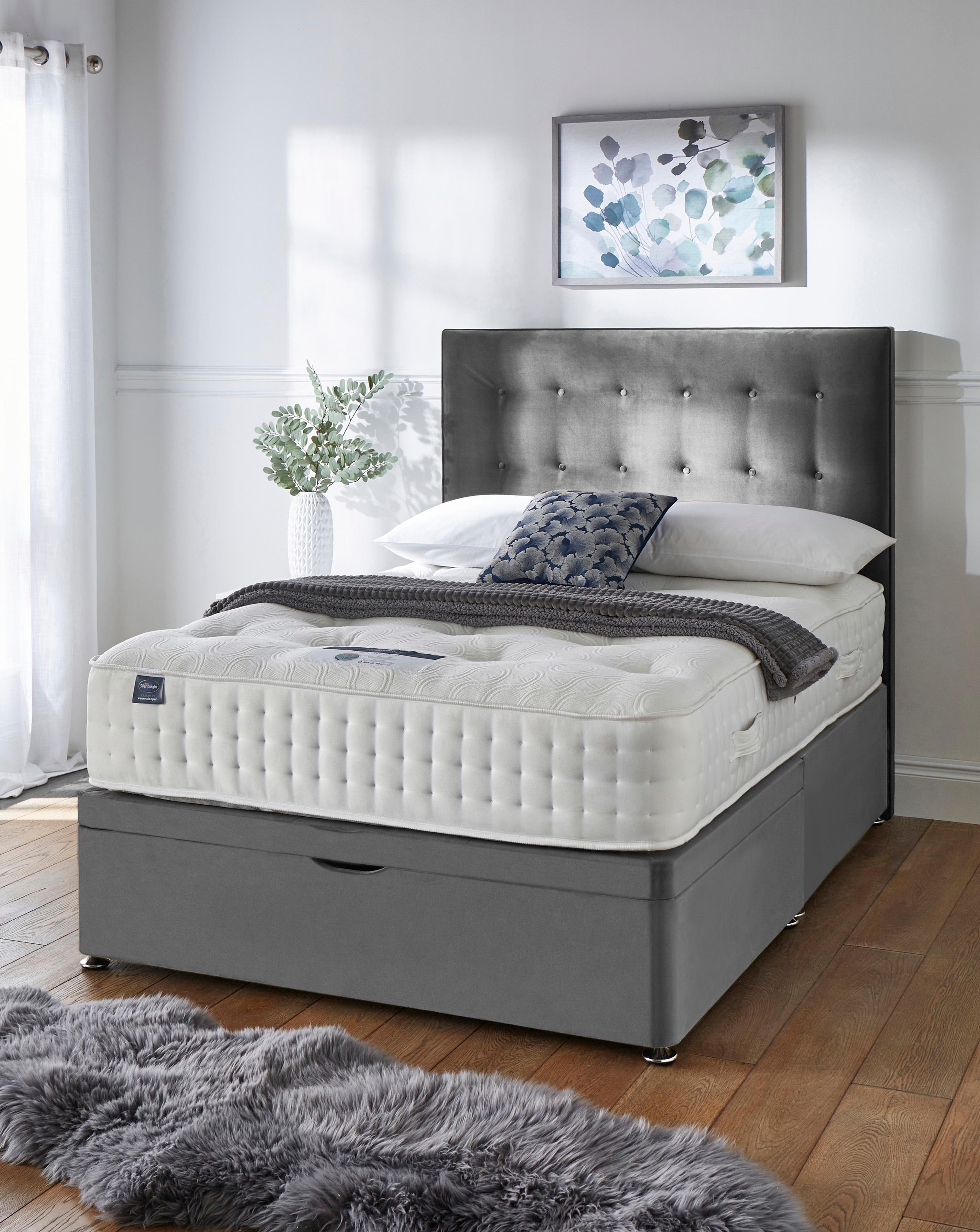 New In - Silentnight 4000 Half Ottoman Divanset