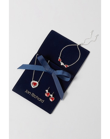 Jon Richard Silver Plated Red Dancing Heart Bracelet