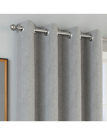 Chester Herringbone Thermal Blackout Eyelet Curtains