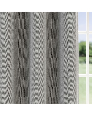 Chester Herringbone Thermal Blackout Eyelet Curtains