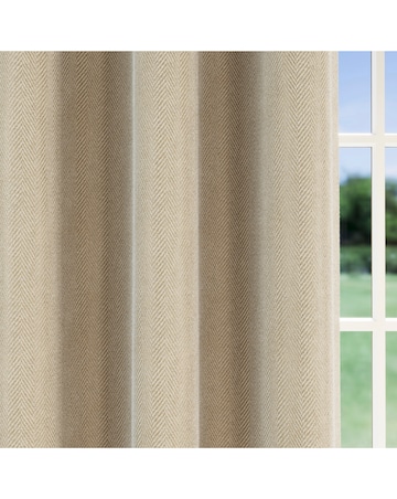 Chester Herringbone Thermal Blackout Eyelet Curtains