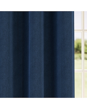 Chester Herringbone Thermal Blackout Eyelet Curtains