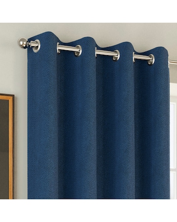 Chester Herringbone Thermal Blackout Eyelet Curtains